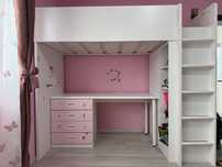 Set pat supraetajat Ikea cu birou, dulap si saltea, demontare cumpara