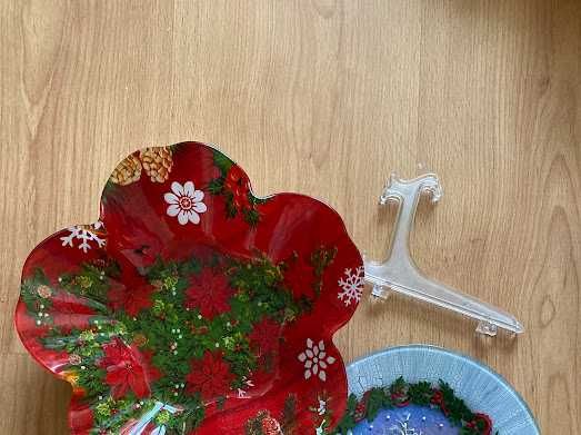 Красиви стъклени коледни чинии/плата и други
