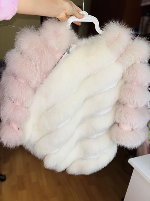 Haina/Capa/Poncho  blana naturala vulpe