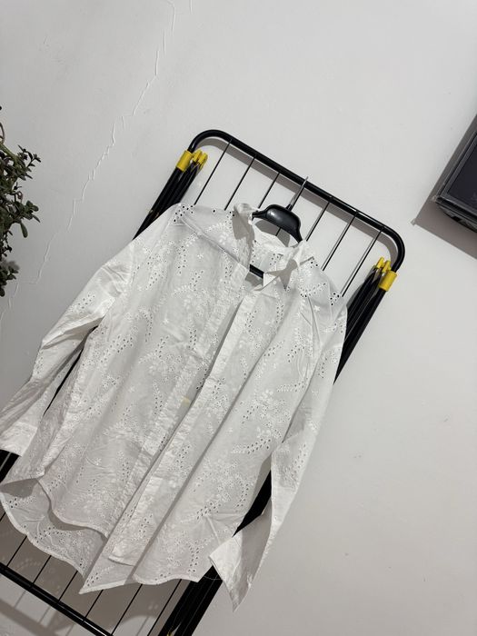 Белая рубашка с узорами! Разм 46-48 легкая Ostin район юбилейный