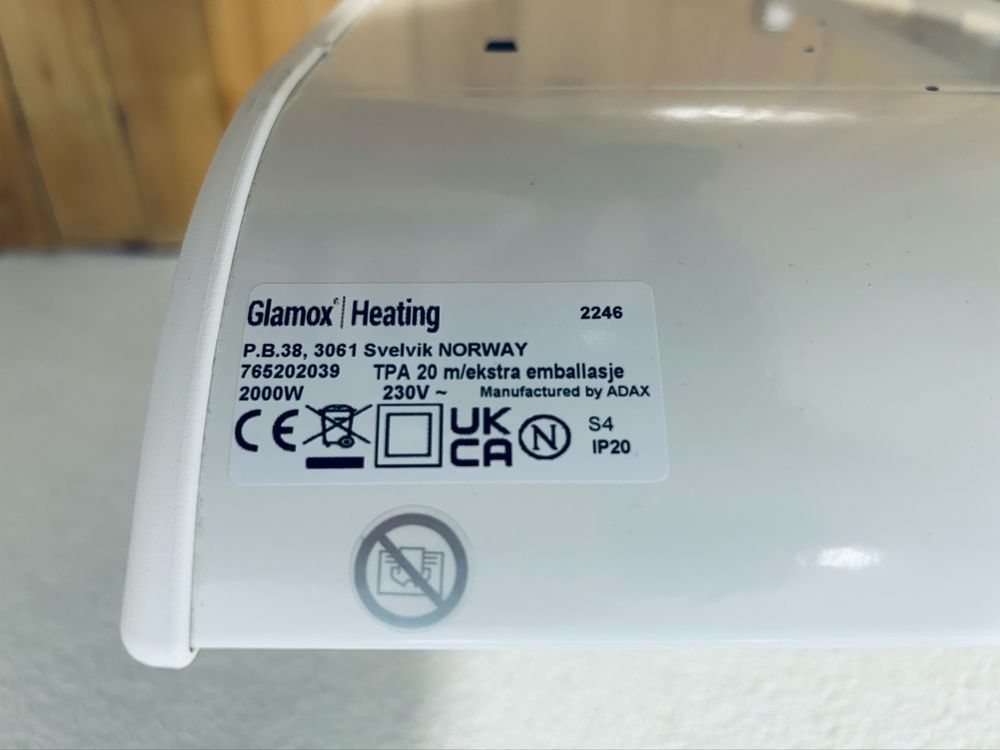 Конвектор ADAX Glamox WiFi TPA20 WT2 - 2000W[в гаранция/като нов]