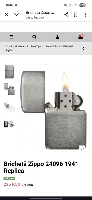Bricheta Zippo 24096 1941 
Bricheta Zippo Executiv 1941 Replica Black