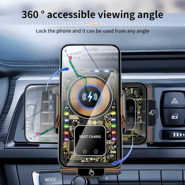 Incărcător Wireless fast charge SenzorTouch 15-66W acumulator propriu.