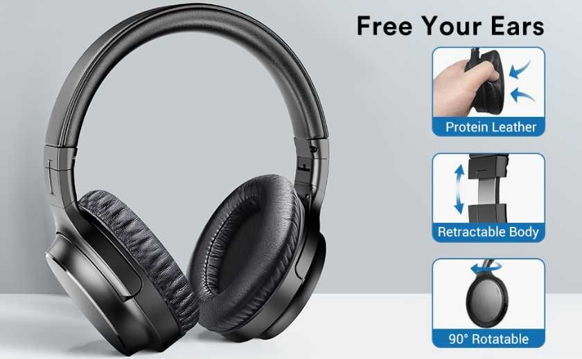 TV Безжични слушалки обхват 60 м, оптичен вход, AUX, RCA и USB, Hi-Fi