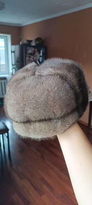 Шапка норковая цвет серый
