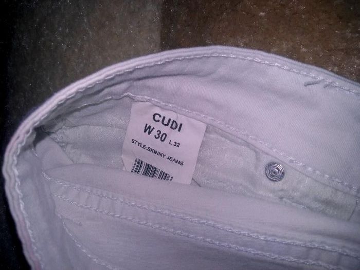 Blugi jeans skinny Cudi albi