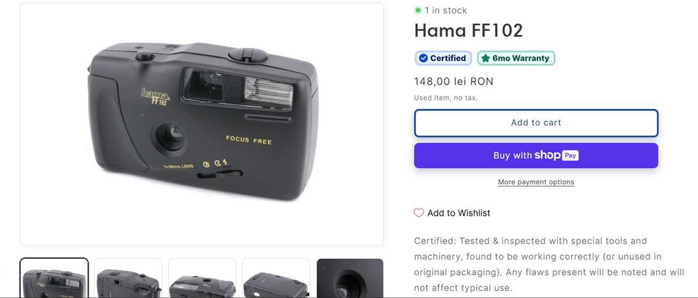 Camera foto vintage cu blitz Hama FF102 Colectie
