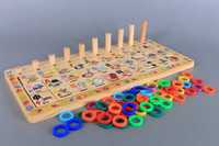 Детска образователна игра моята азбука със сметало + кубчета +рингове