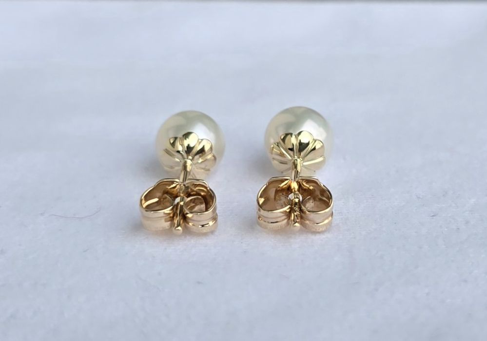 Cercei din aur galben 14k cu perle de cultură