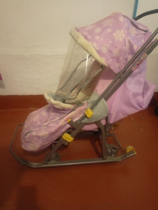 Санки коляска для девочки