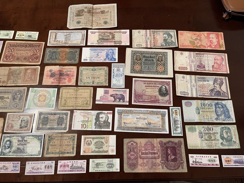Colectie bancnote vechi + folii