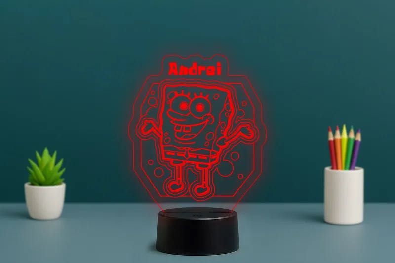 Lampa LED 3D Spongebob – 219 lei – Livrare Gratuită