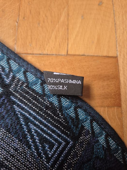 Eșarfă de lux, Pashmina și Mătase, model geometric, UNISEX