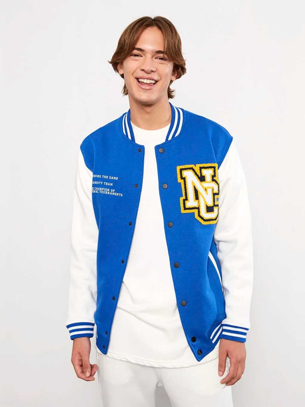 Jacheta Geaca Hanorac Bomber University S ALBASTRU Barbati LC WAIKIKI