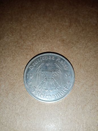 5 марки 1934 сребро.