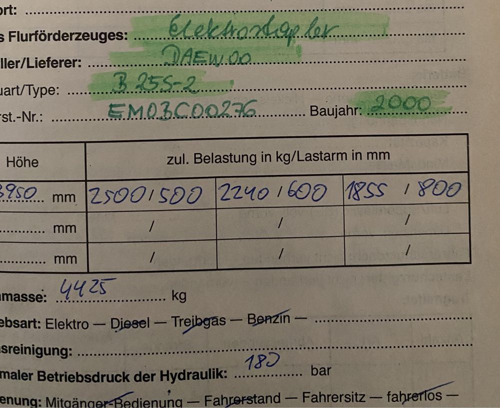 Dezmembrez/vand electrostivuitor daewoo, 2,5 tone , anul 2000