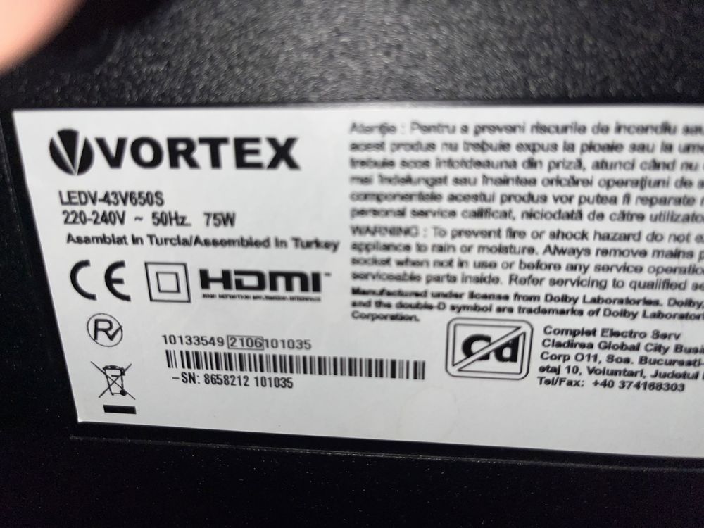 Telelevizor LED Smart Vortex Full HD 109 “! Ca nou