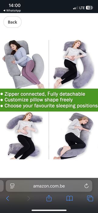 Pernă gravida mărime mare în formă de U