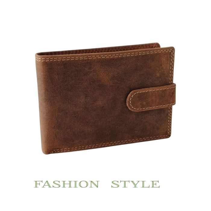 Мъжки портфейл от естествена кожа в черен и кафяв цвят