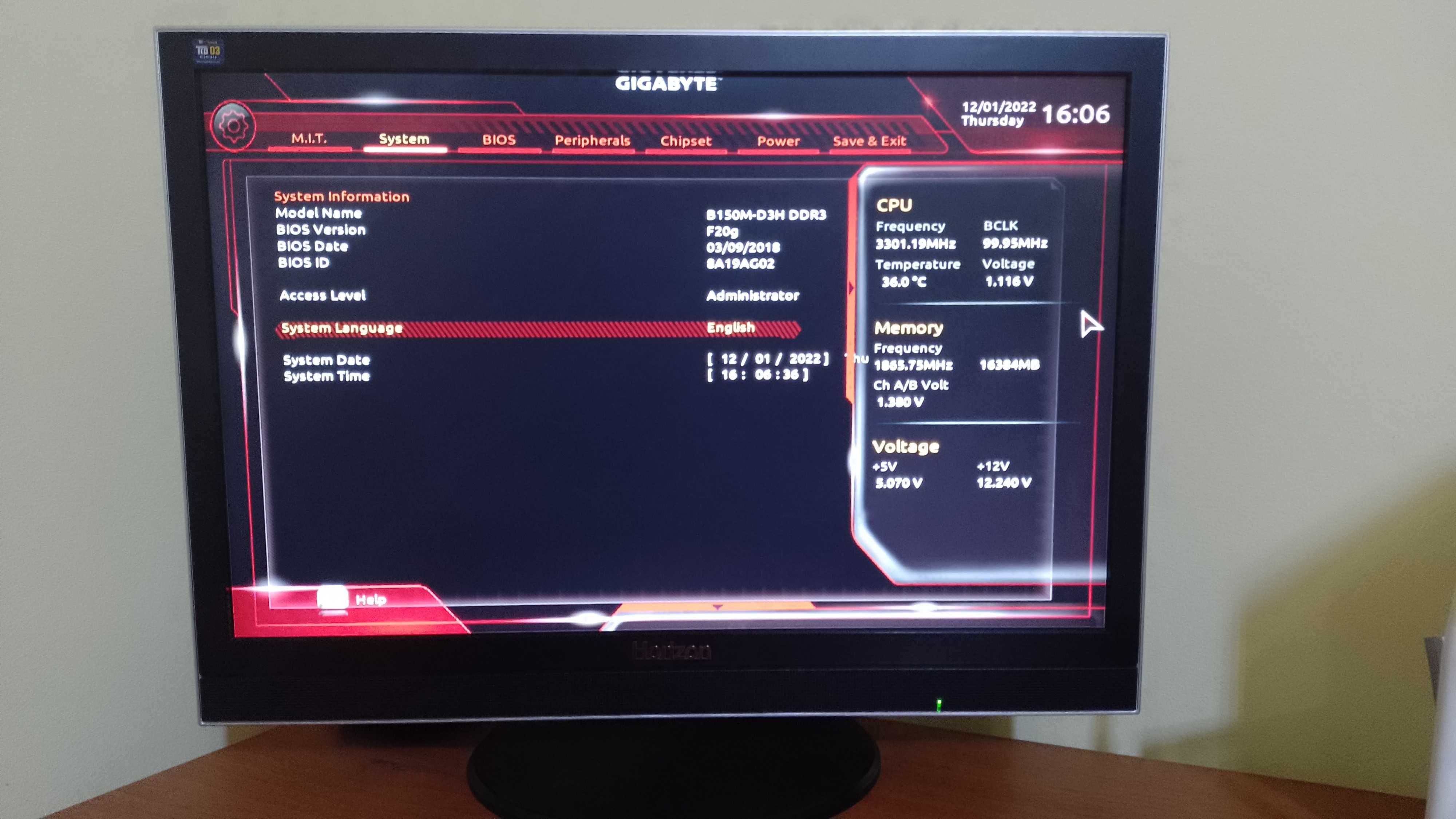 Sistem Intel I5 6500 ssd 256 ddr 3 16 Gb ram