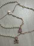 SET Teddy Perlă de cristal, Urs, Roz, Placat cu nuanță roz-aurie