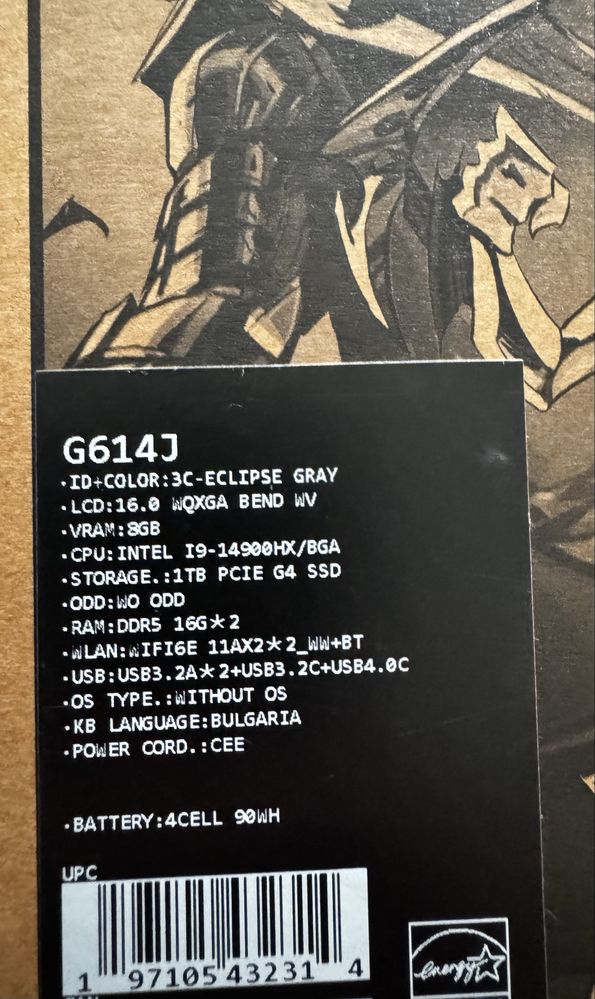 Гейминг лаптоп ASUS ROG Strix G16 отлично състояние, оставаща гаранция