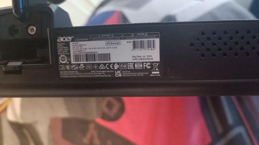 Monitor gaming acer sh242y 100hz ips