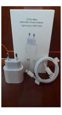 set incarcator 20w fast charge iPhone  adaptor usb c + cablu incarcare