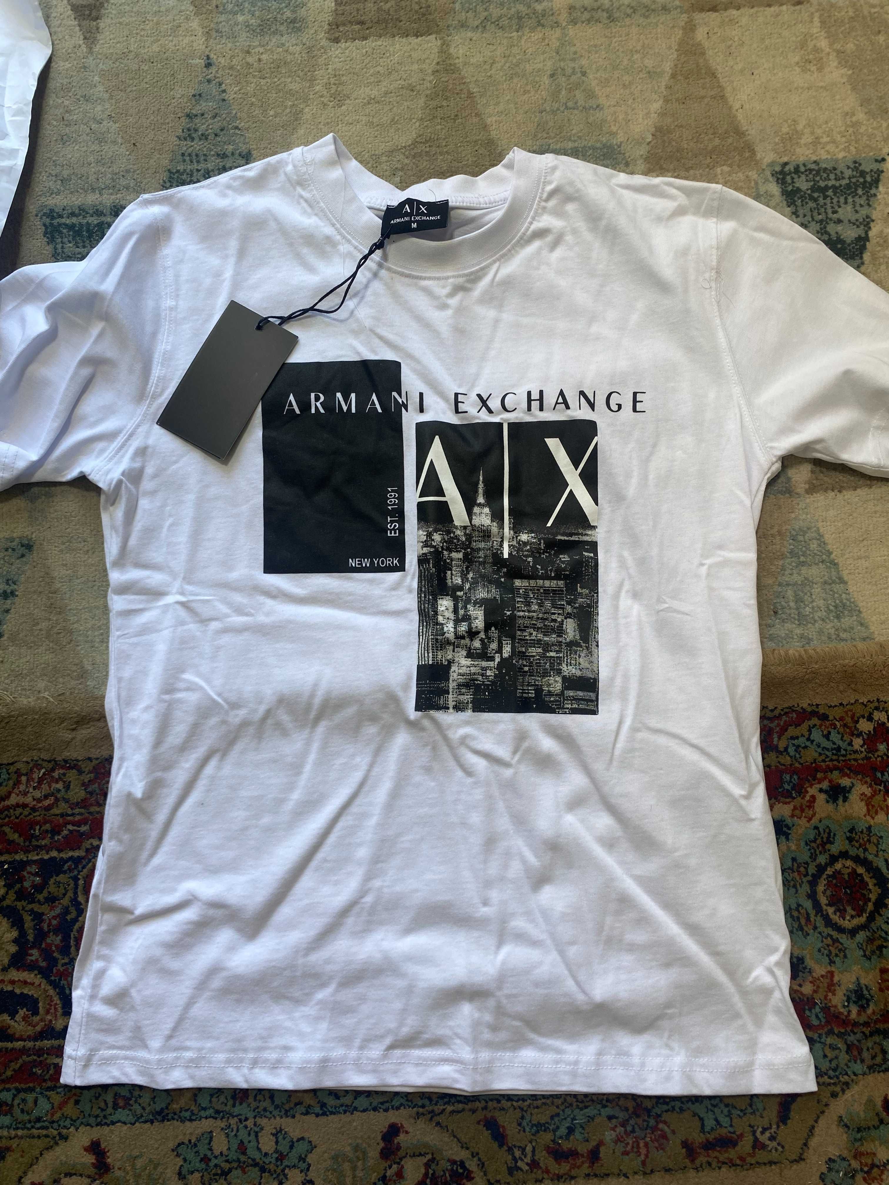 tricou armani exchange alb