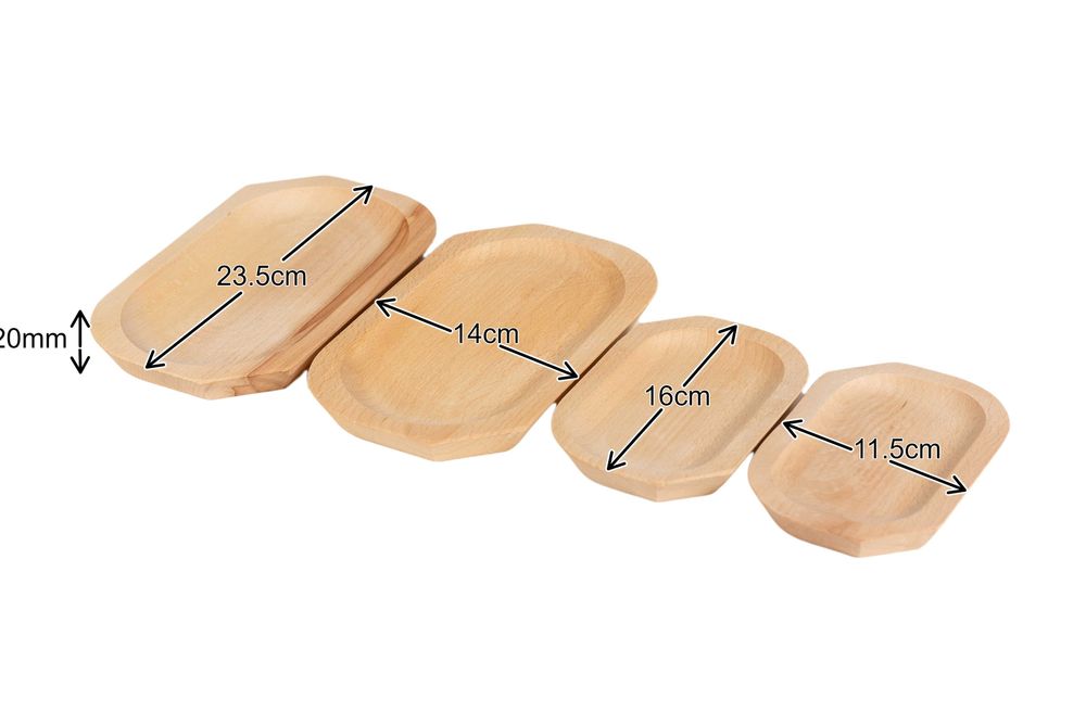 Set platou din lemn 12+1, Fag natur