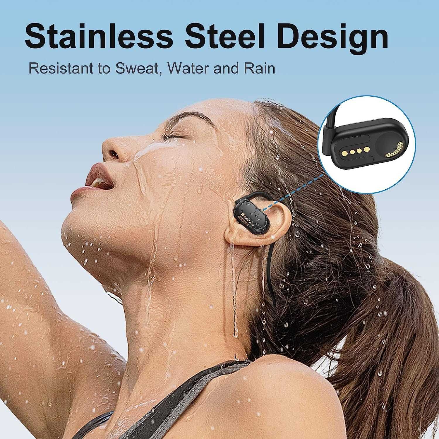MeloAudio Open Ear слушалки Bluetooth за бягане шумопотискащ микрофон
