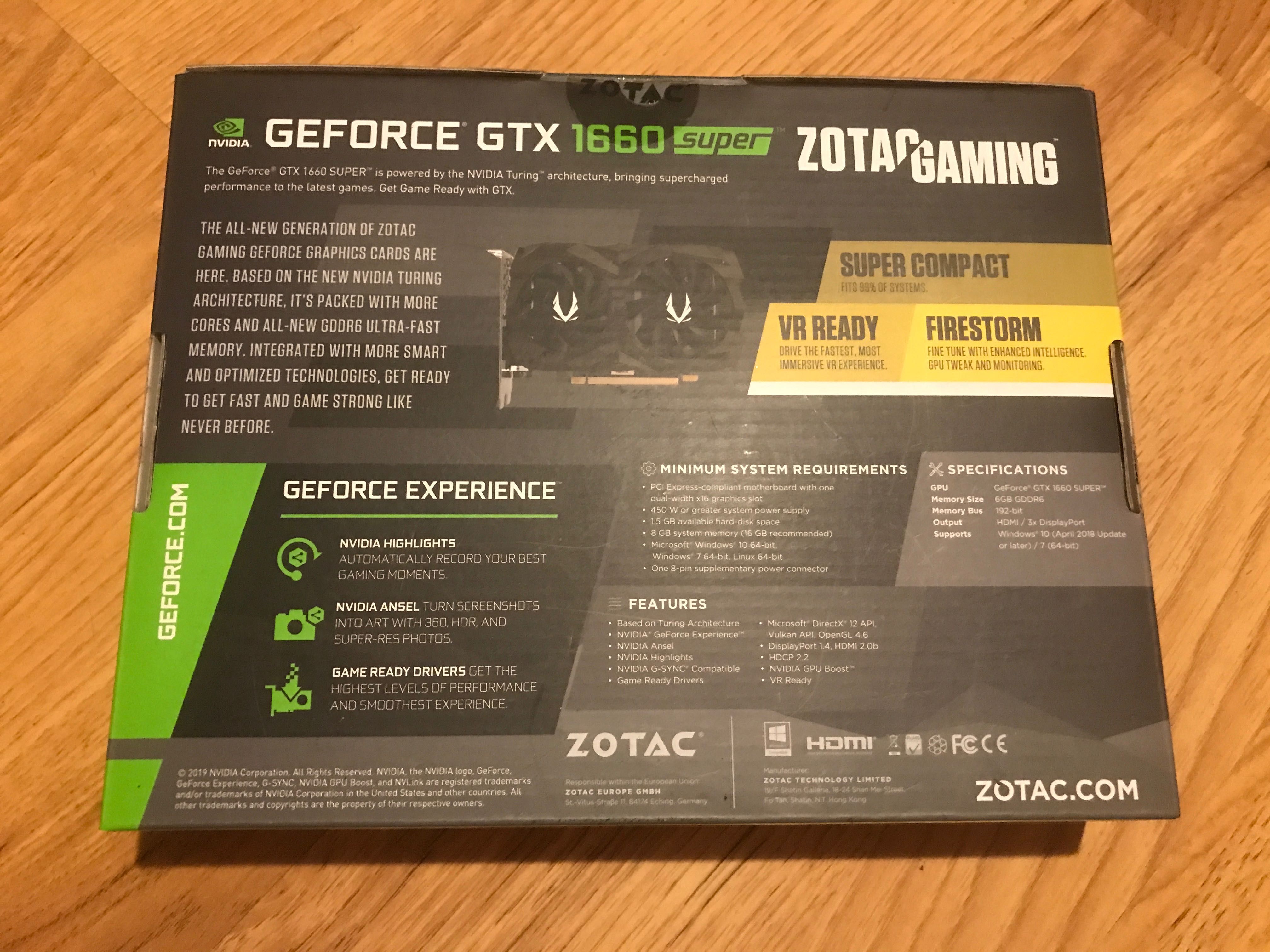 Zotac 1660 Super