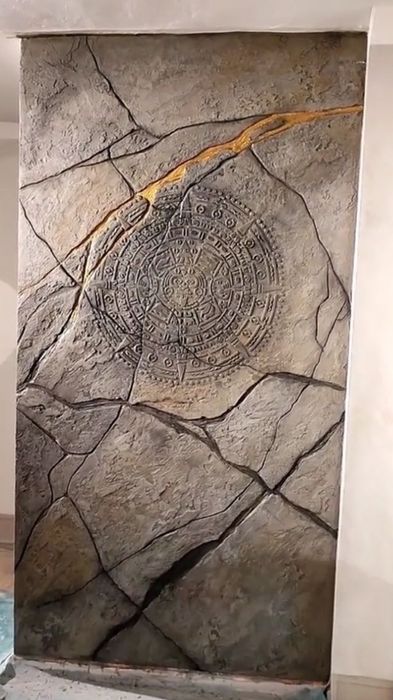 Pereți decorativi cu efect de stâncă, lucrați manual