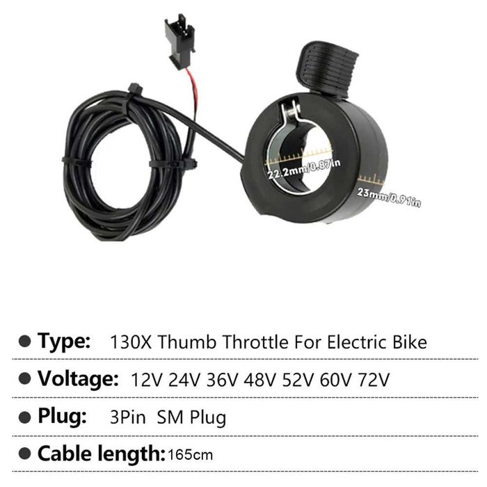 Палец за газ универсален 12V 24V 36V 48V 52V 60V 72V