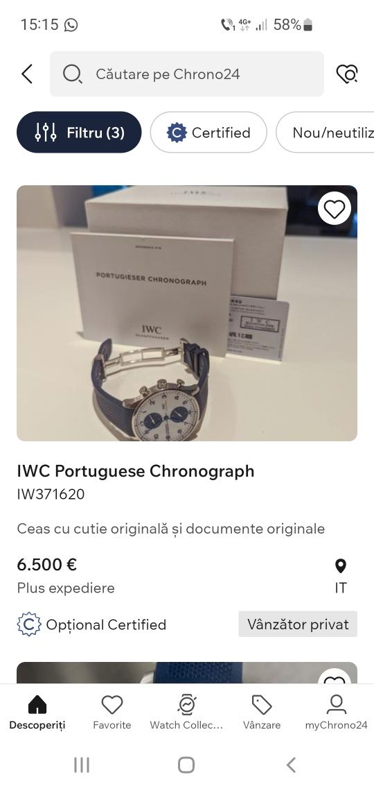 IWC Portuguese schimb Rolex, Omega, Jaeger