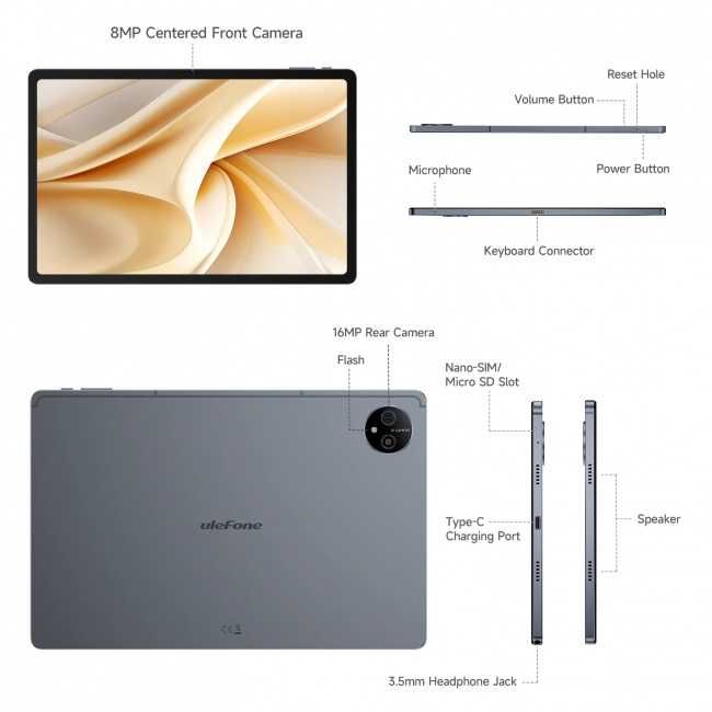 Ulefone Tab A11 Pro 16GB RAM 256GB ROM  11" Таблет, 8800 mAh БАТЕРИЯ