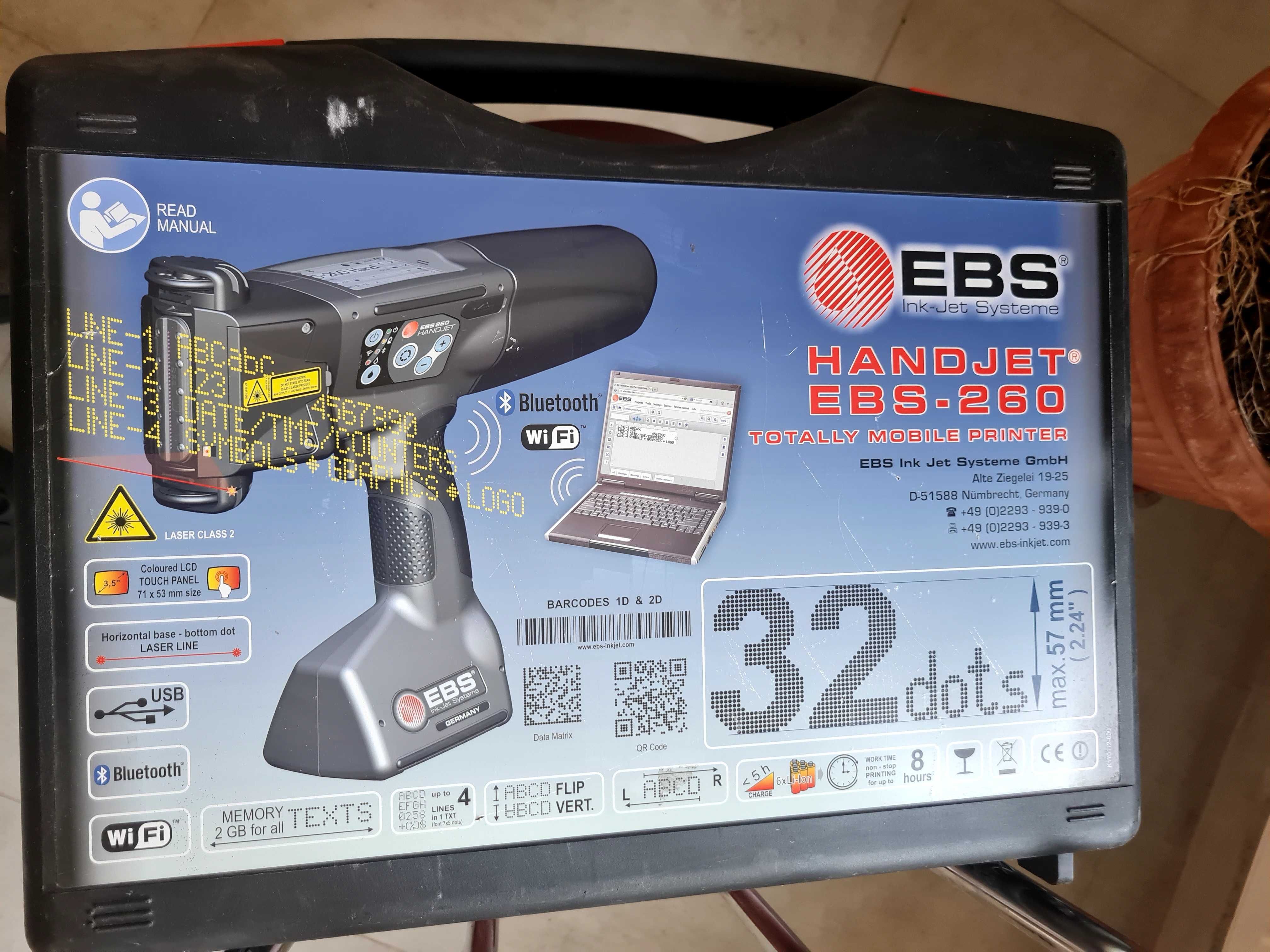 Imprimantă Mobilă Handjet EBS-260, stare perfectă, aproape nouă