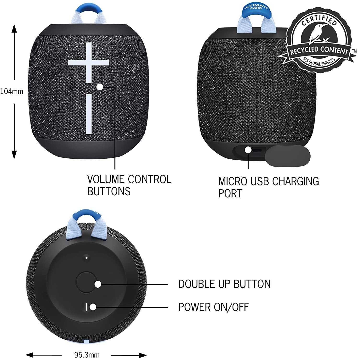 UE WONDERBOOM 3-безжична Bluetooth тонколонка,черен цвят