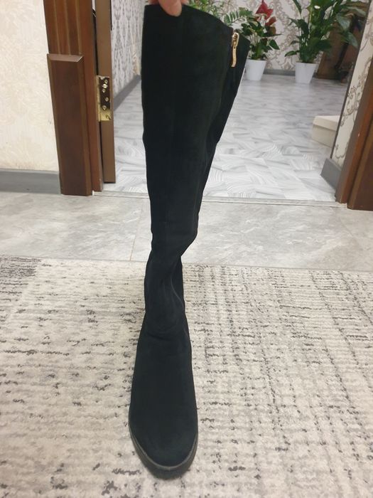 Натуральныая замша ботфорты