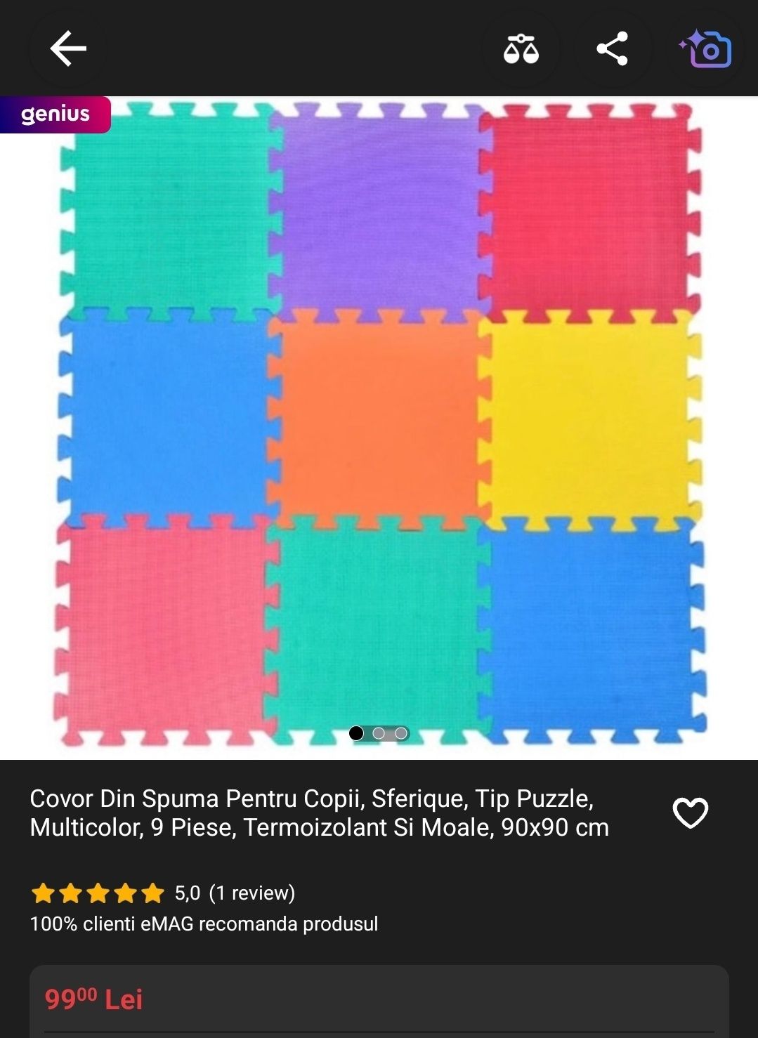 Vând covor spuma 30x30 Total bucati: 72, adica 7 metri pătrați