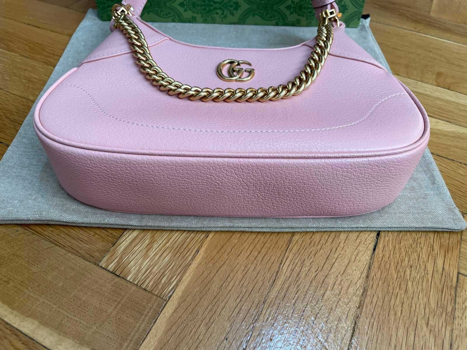 Geantă originală din piele roz Gucci, mâner și lanț Gucci Aphrodite