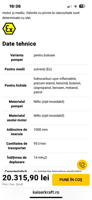 Pompa electrica pentru butoi