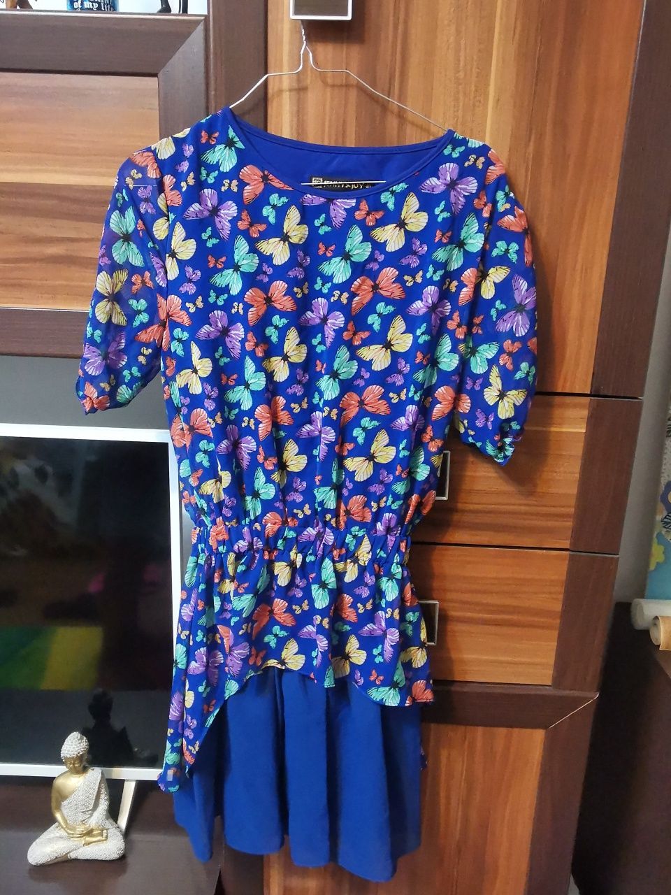 Rochie albastra cu fluturasi / Rochita albastra S