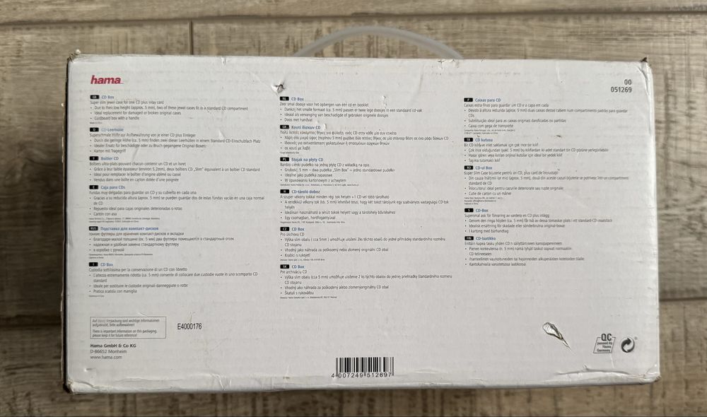 Box set 50 carcase cd super slim Hama