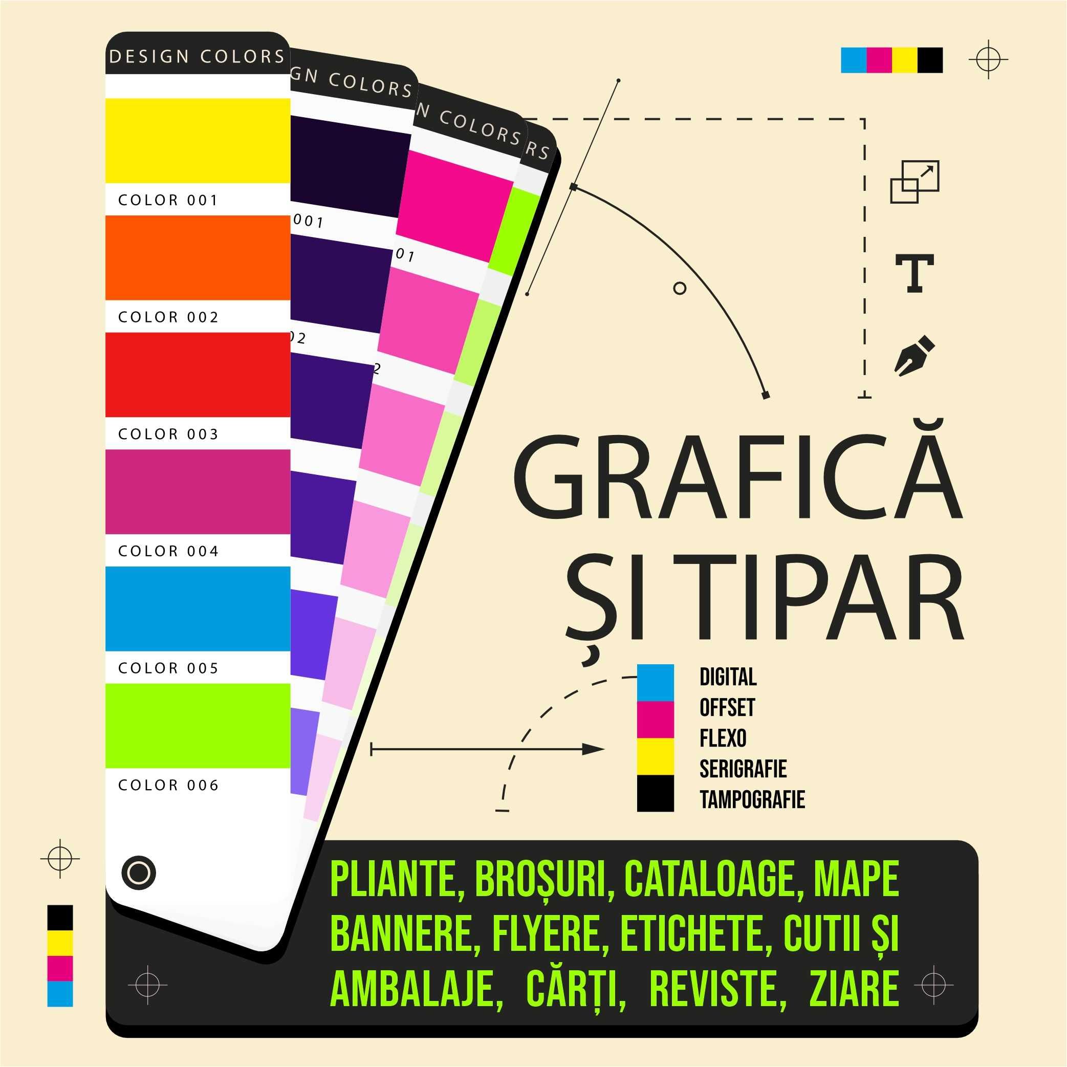Pliante | Flyere | Carti de vizita | Bannere | Mape | Etichete |