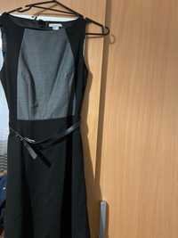 Черна лятна офис рокля H&M, XS с колан