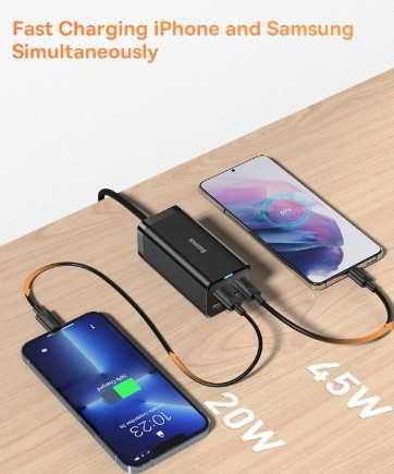Зарядно устройство Baseus 100W PD GaN3, настолно USB