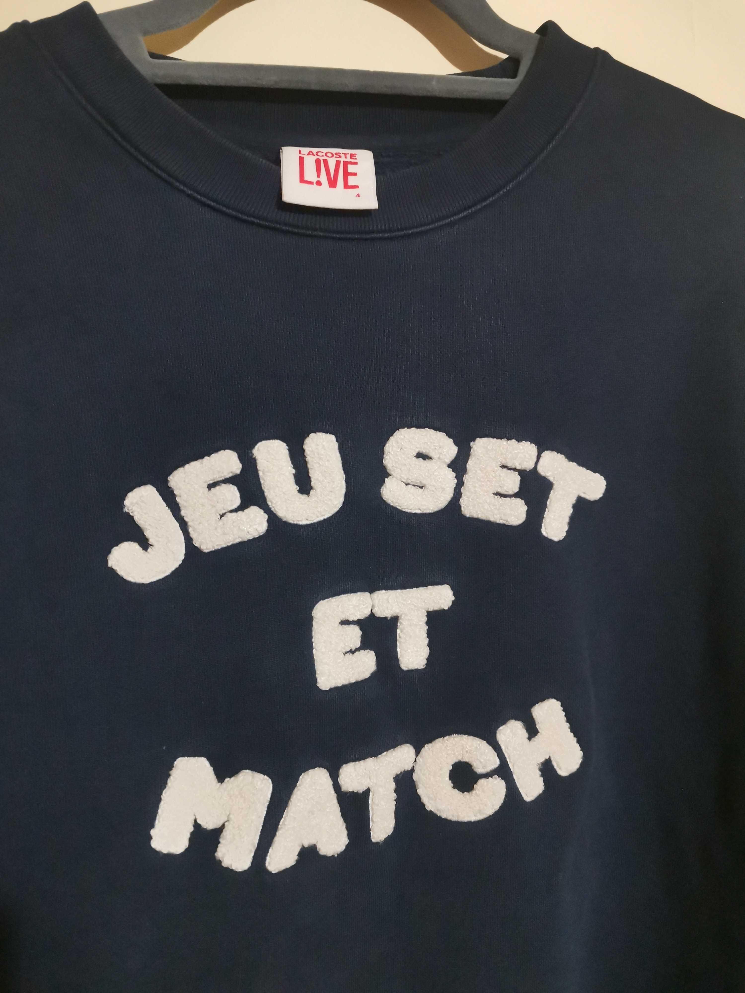 Lacoste Rugby Shirt.Lacoste Live - Sweat à imprimé « Jeu Set Match.