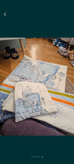 Lenjerie de pat bebe 2 bucăți fiecare are 5 piese.
Set lenjerie din bu