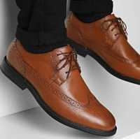 Pantofi derby 43 brogue premium Clarks NOI piele naturala moale